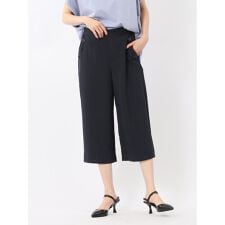 【ウォッシャブル】m.f.エディトリアル 麻調合繊 ボタン付き クロップドパンツ(セットアップ可能）