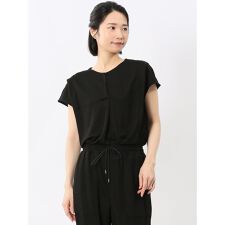 【接触冷感 ストレッチ】イノウェーブ フレンチ袖 プルオーバーブラウス