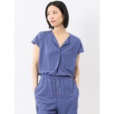 【接触冷感 ストレッチ】イノウェーブ フレンチ袖 プルオーバーブラウス