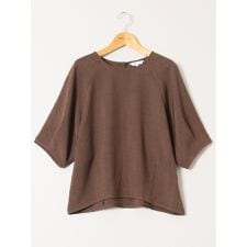 麻調合繊 コクーン半袖ブラウス