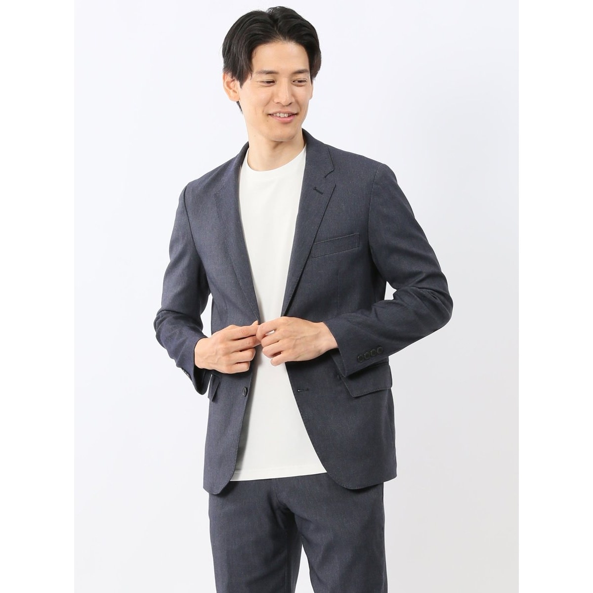 ストレッチ ウォッシャブル】m.f.エディトリアル ニット 2ボタン