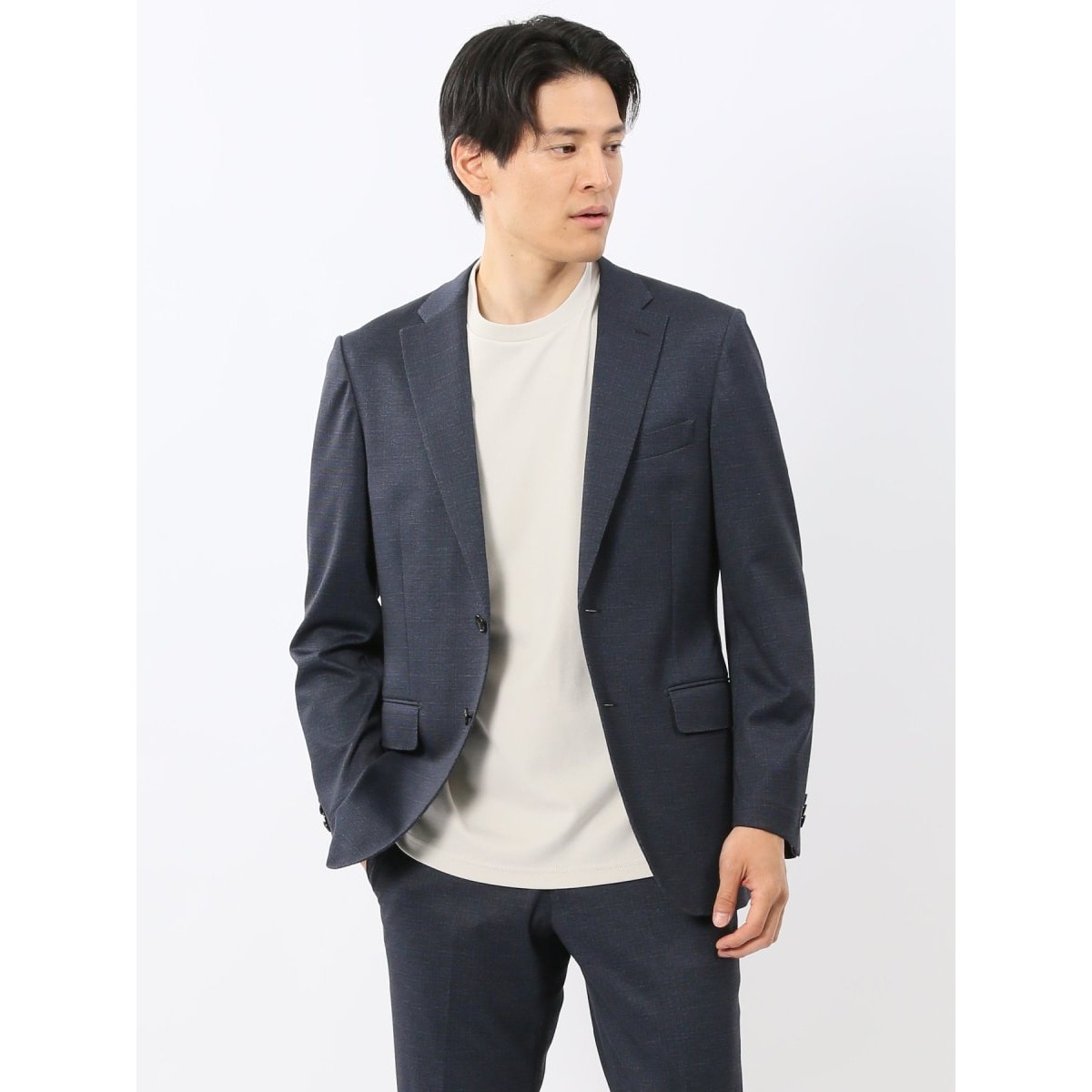 m.f.エディトリアル ストレッチ 2ボタンジャケット カルゼ