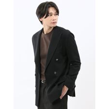 【表地ストレッチ】m.f.エディトリアル 綿混ニット ブレザー ダブルジャケット