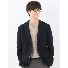 【表地ストレッチ】m.f.エディトリアル 綿混ニット ブレザージャケット