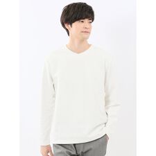 m.f.エディトリアル(m.f.editorial)の【ストレッチ】m.f.エディトリアル 千鳥ジャガード クルーネック長袖Tシャツ