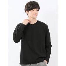 m.f.エディトリアル(m.f.editorial)の【ストレッチ】m.f.エディトリアル 千鳥ジャガード クルーネック長袖Tシャツ