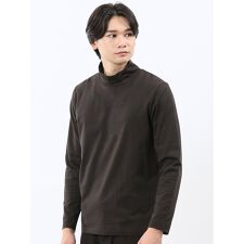 【ストレッチ シルケットコットン】m.f.エディトリアル ハイネック 長袖Tシャツ