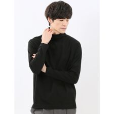 m.f.エディトリアル(m.f.editorial)の【ストレッチ シルケットコットン】m.f.エディトリアル ハイネック 長袖Tシャツ