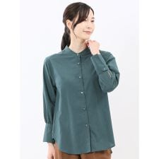 【綿混】m.f.エディトリアル マオカラー 長袖ブラウス