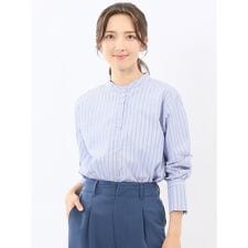 【綿混】m.f.エディトリアル マオカラー 長袖ブラウス