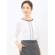 m.f.エディトリアル(m.f.editorial)の【接触冷感 UVカット】m.f.エディトリアル 綿スムス 配色 7分袖Tシャツ