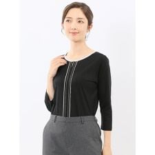 m.f.エディトリアル(m.f.editorial)の【接触冷感 UVカット】m.f.エディトリアル 綿スムス 配色 7分袖Tシャツ