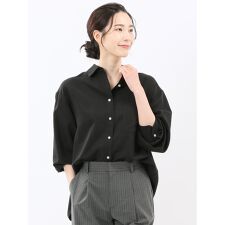m.f.エディトリアル(m.f.editorial)の【ストレッチ】m.f.エディトリアル バックタック レギュラーカラー 長袖ブラウス