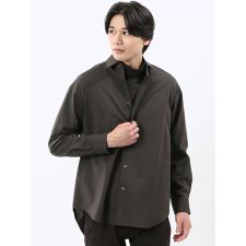 【ウール混ストレッチ】m.f.エディトリアル レギュラーカラー長袖シャツ