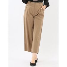 【ストレッチ】m.f.エディトリアル ボタン付き ワンタック ワイドパンツ
