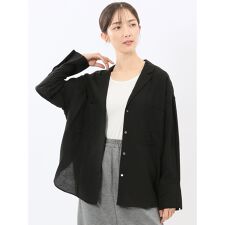 【シャツアウター 羽織り】m.f.エディトリアル ビンテージ シアー 長袖ブラウス