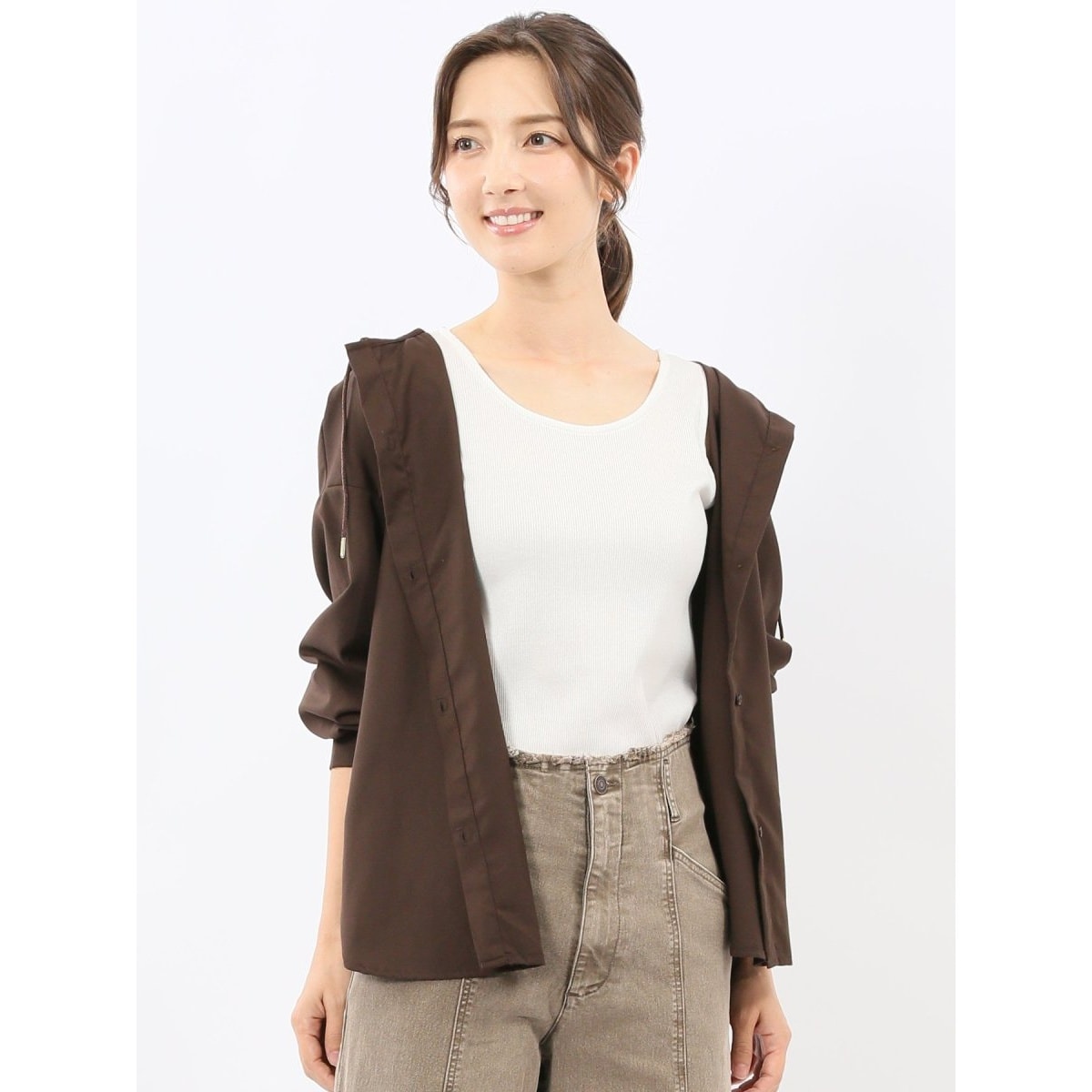 レーヨン混】m.f.エディトリアル マイクロサキソニー シャツアウター