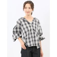 【綿混ブロード】m.f.エディトリアル チェック柄 シャツアウター