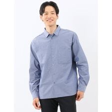 ポートブリッジ 綿100％ タイプライター レギュラーカラー長袖シャツ