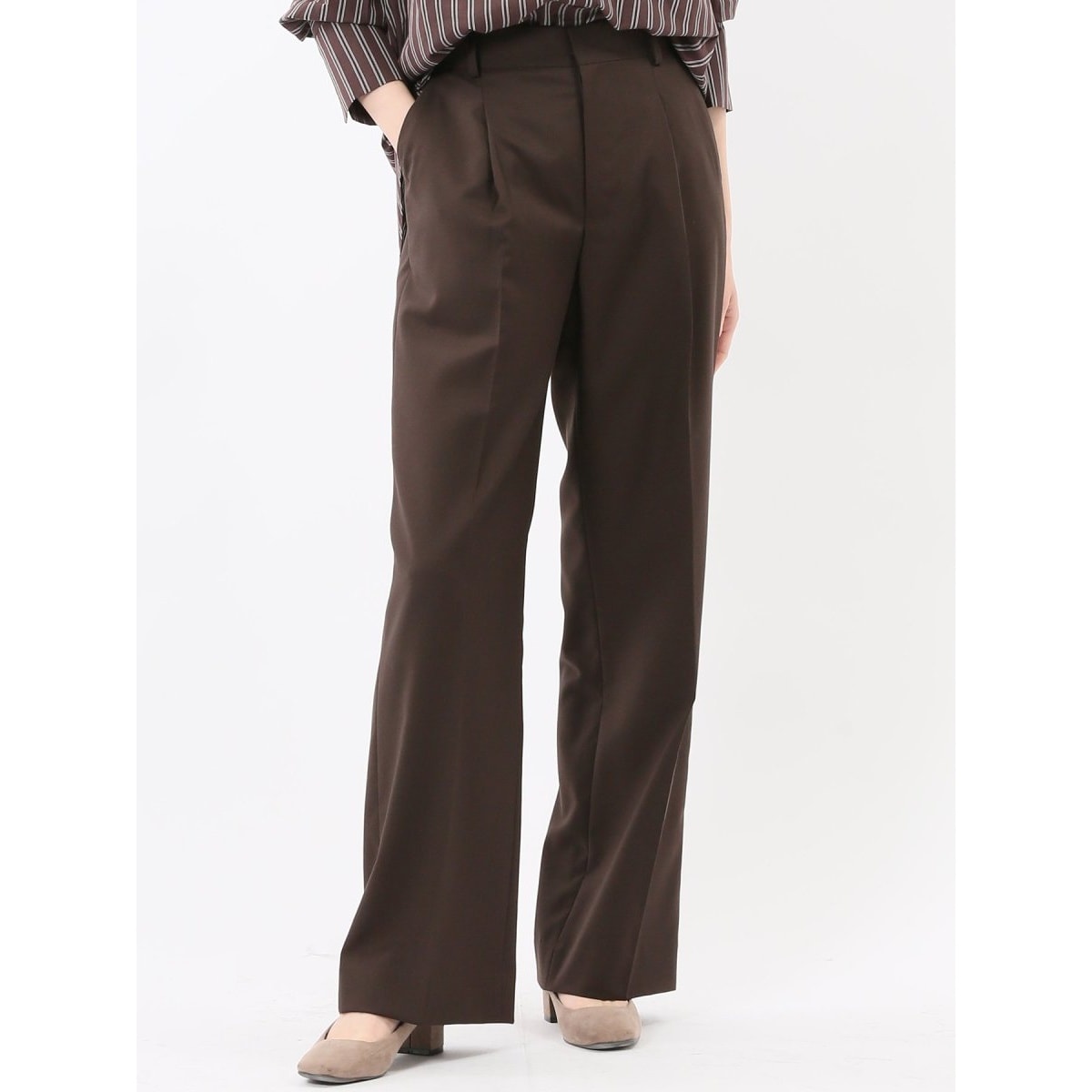 ウォッシャブル】m.f.エディトリアル クリアツイル ワイドパンツ