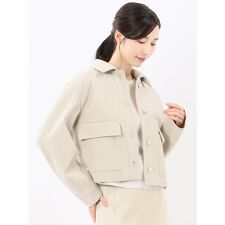 【ストレッチ 起毛】m.f.エディトリアル 衿付き ショートブルゾン