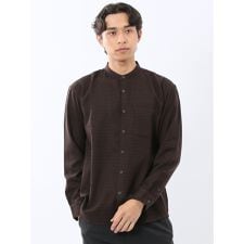 【ネルチェック 起毛】ポートブリッジ/Port Bridge バンドカラー長袖シャツ