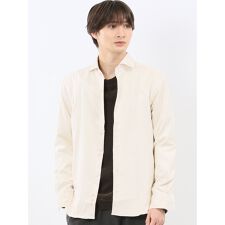 【ストレッチ スエード調】m.f.エディトリアル 起毛 カッタウェイ長袖シャツ