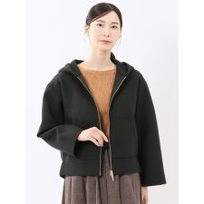 【リラックス ややゆったり】m.f.エディトリアル ツイードボンディング フーデッドブルゾン