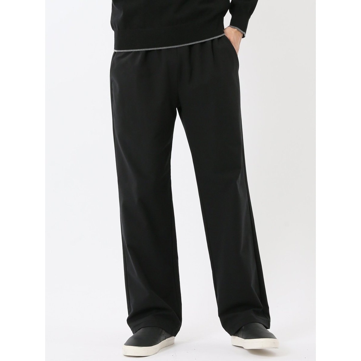 m.f.エディトリアル ストレッチウォッシャブル ノータックパンツ 組織