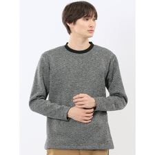 【裏起毛】m.f.エディトリアル ツイル クルーネック長袖Tシャツ