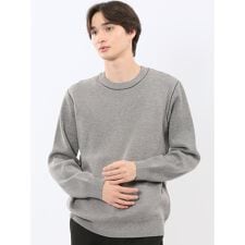 【ストレッチ ウォッシャブル】m.f.エディトリアル クルーニット セータ―