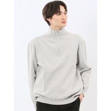 【ストレッチ ウォッシャブル】m.f.エディトリアル ハーフジップ スタンドニット セータ―