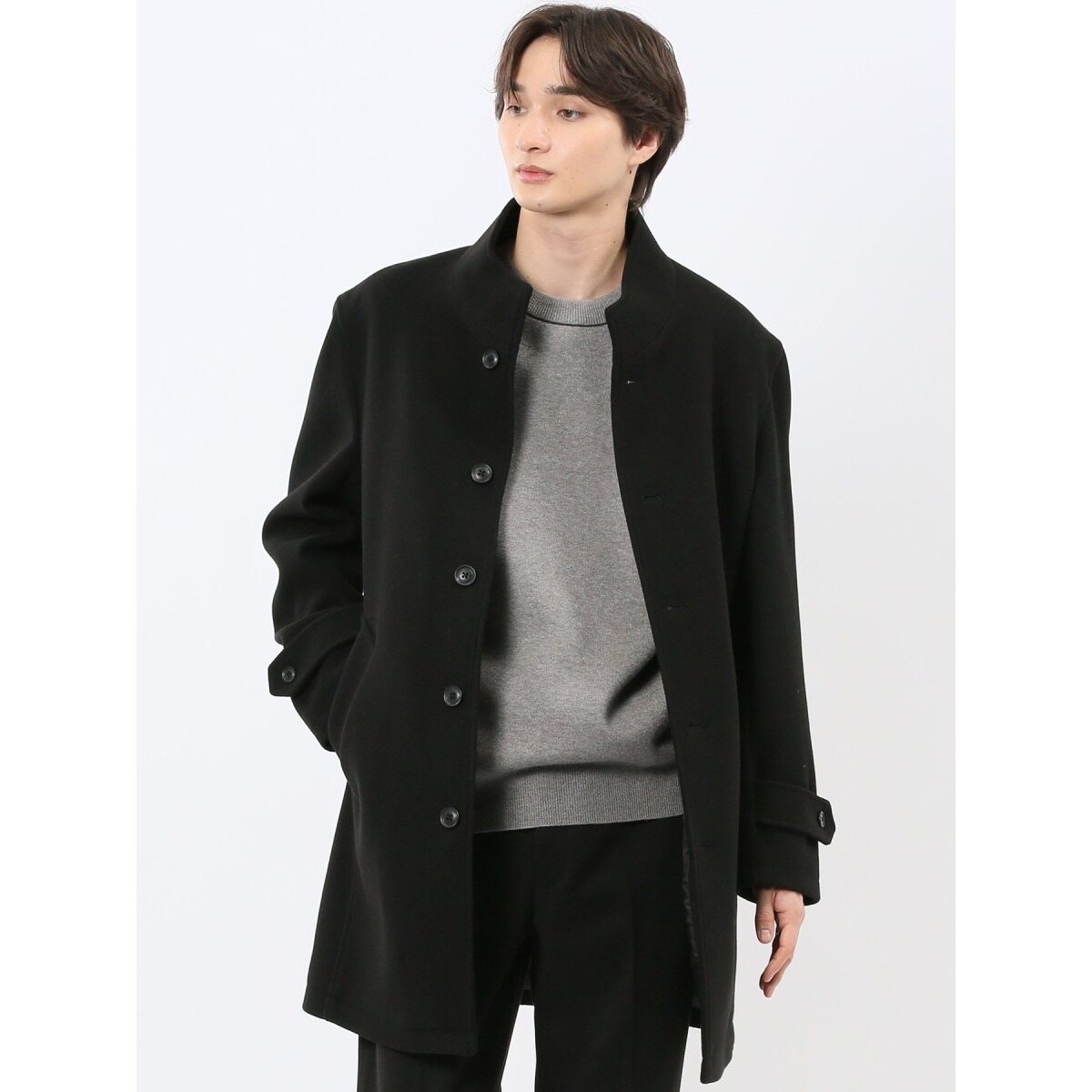 m．f．エディトリアル（m．f．editorial）/【ストレッチ メルトン】m．f．エディトリアル スタンドカラーコート ストレッチ メルトン】m.f.エディトリアル スタンドカラーコート