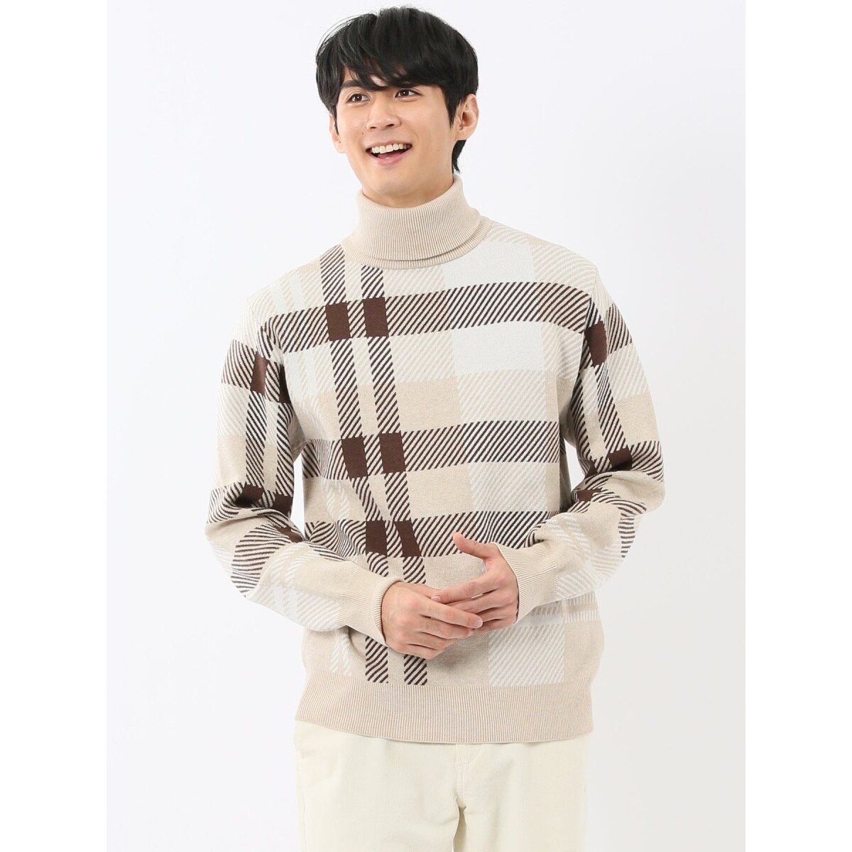 ウォッシャブル ストレッチ】m.f.エディトリアル チェック柄 タートル