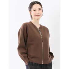 【ストレッチ ウォッシャブル ニットアウター】m.f.エディトリアル ZIP ニットブルゾン