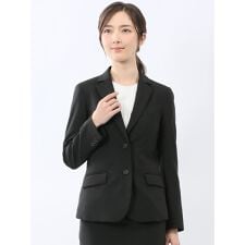 【リクルート セレモニー 冠婚葬祭】m.f.エディトリアル 黒無地 2釦ジャケット(セットアップ可)