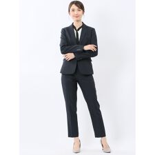 【ストレッチ ウォッシャブル】m.f.エディトリアル 1ボタンジャケット＋テーパードパンツ 紺