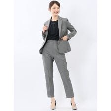 【ストレッチ ウォッシャブル】m.f.エディトリアル 1ボタンジャケット＋テーパードパンツ グレー