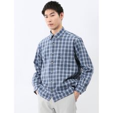 【ストレッチ】ジェリーオンブレチェック 長袖シャツアウター