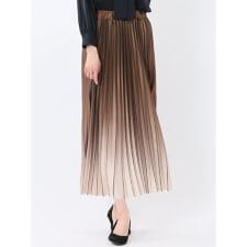 【ウエストシャーリング】m.f.エディトリアル グラデーションプリーツ ロングスカート