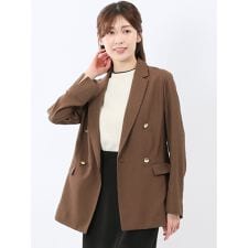 【シアー素材 軽量 ウォッシャブル】m.f.エディトリアル 麻調合繊 ダブルジャケット 茶