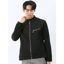 【ストレッチ】m.f.エディトリアル デニムジャージ シングル ライダース