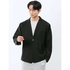 【ストレッチ】m.f.エディトリアル デニムジャージ 1ボタン ジャケット