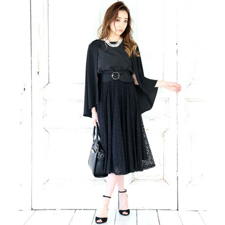 レーストップス プリーツロングスカート セットアップドレス ベルト付き 3点セット アルマリア Armaria ファッション通販 マルイウェブチャネル