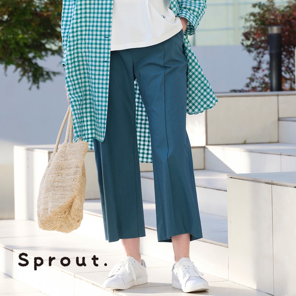 Sprout.】麻混センターピンタック クロップドパンツ | リリアン