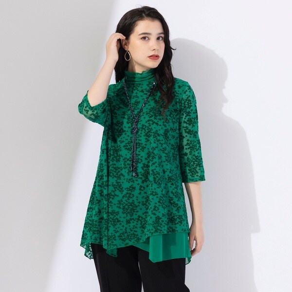 Liliane Burtyリリアンビューティー新品花柄チュニック 3L綿100 Liliane Burtyリリアンビューティー新品花柄チュニック 3L綿100