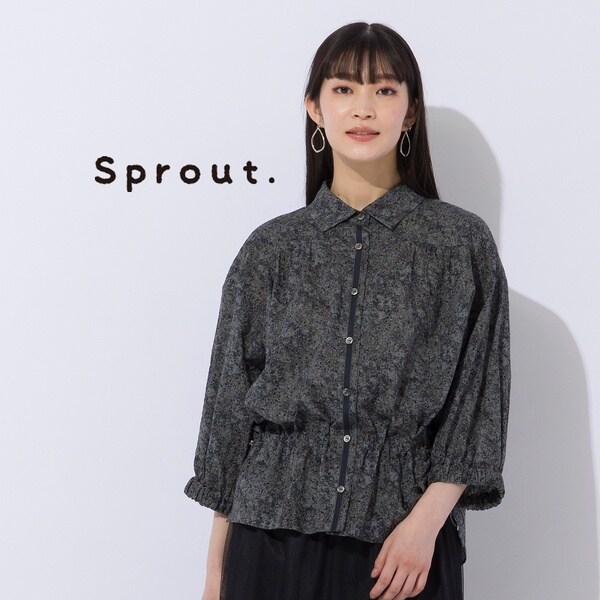 【Sprout.】リバティプリント生地使用幾何プリントブラウス