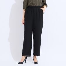 【セットアップ対応】梨地ジョーゼット　オールゴムパンツ
