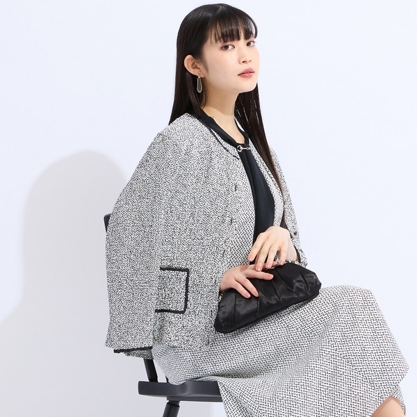 新品タグ未着 リリアンビューティ インレージャカードボーダーノーカラージャケット Liliane Burty - 新品タグ未着 リリアンビューティ インレージャ