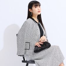 【セットアップ対応】ウォッシャブル幾何プリントプリーツジャケット